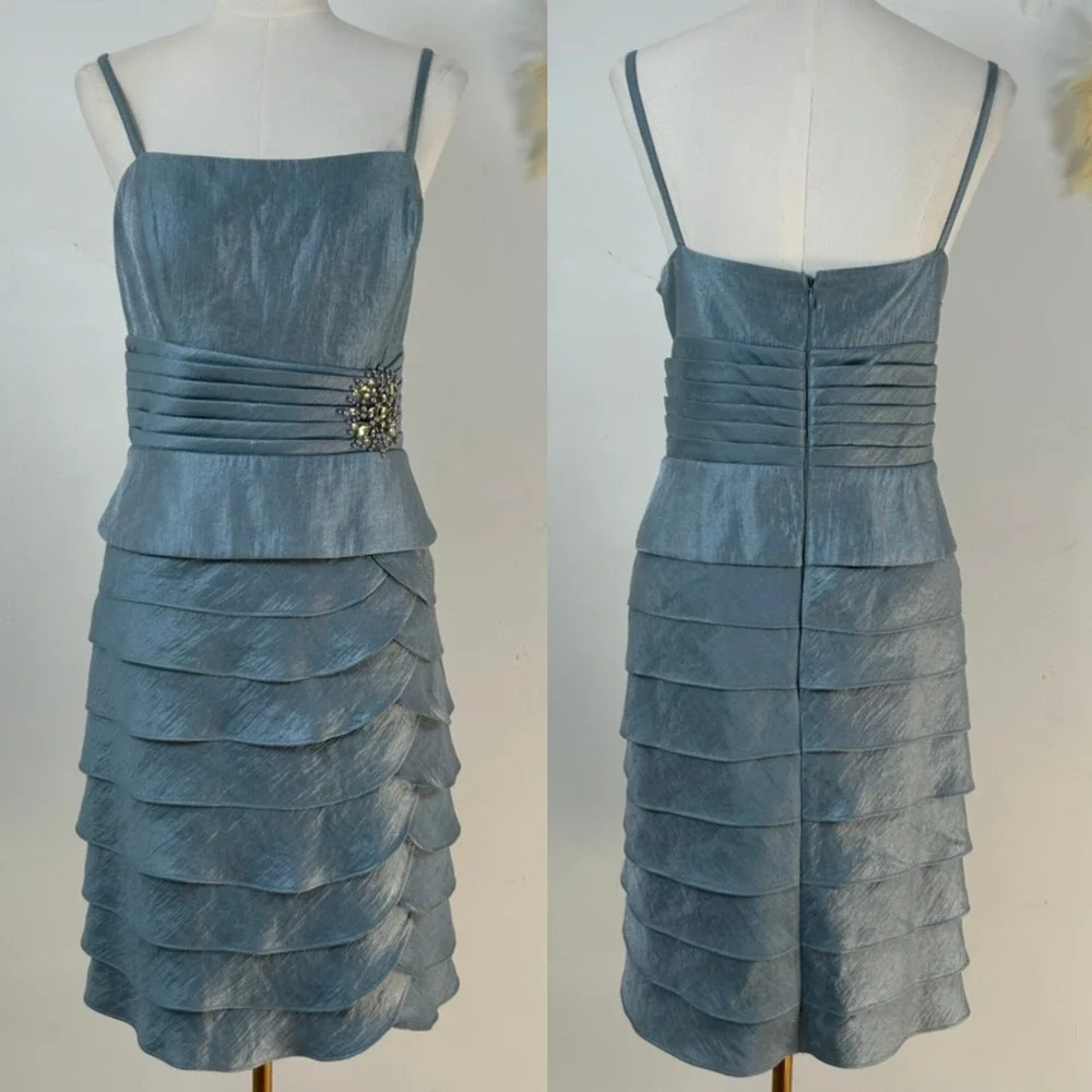 Vintage Womens Y2K Fairy Babydoll Dress Size 16 Ruffled Beaded Whimsical Hoco - Picture 1 of 9